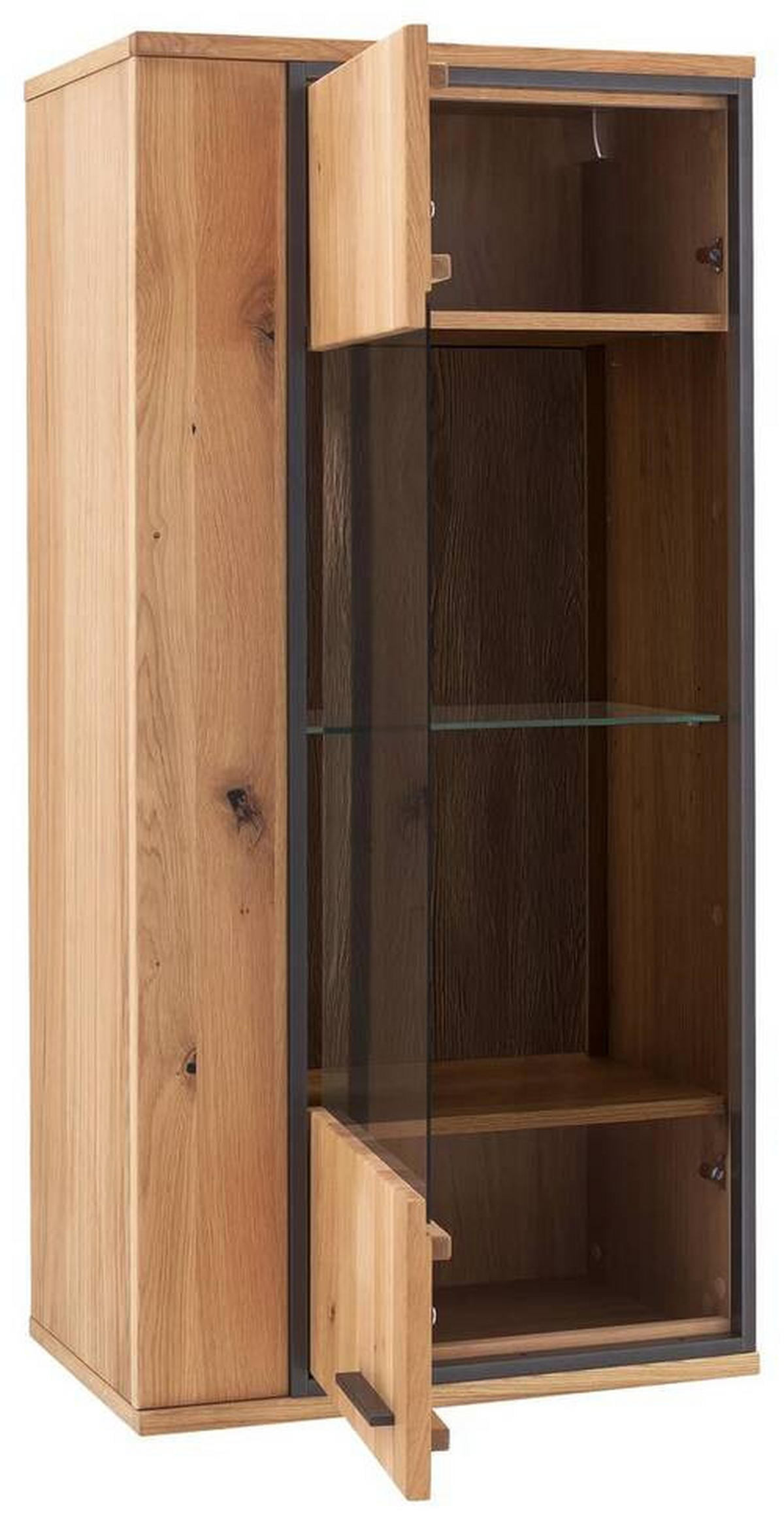 HÄNGEELEMENT Anthrazit, Eichefarben  60/123/37 cm  - Eichefarben/Anthrazit, Konventionell, Glas/Holz (60/123/37cm) - Landscape