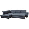ECKSOFA Dunkelgrau Chenille  - Chromfarben/Dunkelgrau, Design, Textil (313/242cm) - Xora