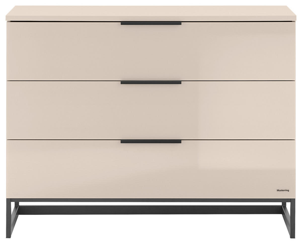 KOMMODE  in 120/95/40 cm  - Sandfarben/Schwarz, Design, Glas/Holzwerkstoff (120/95/40cm) - Musterring