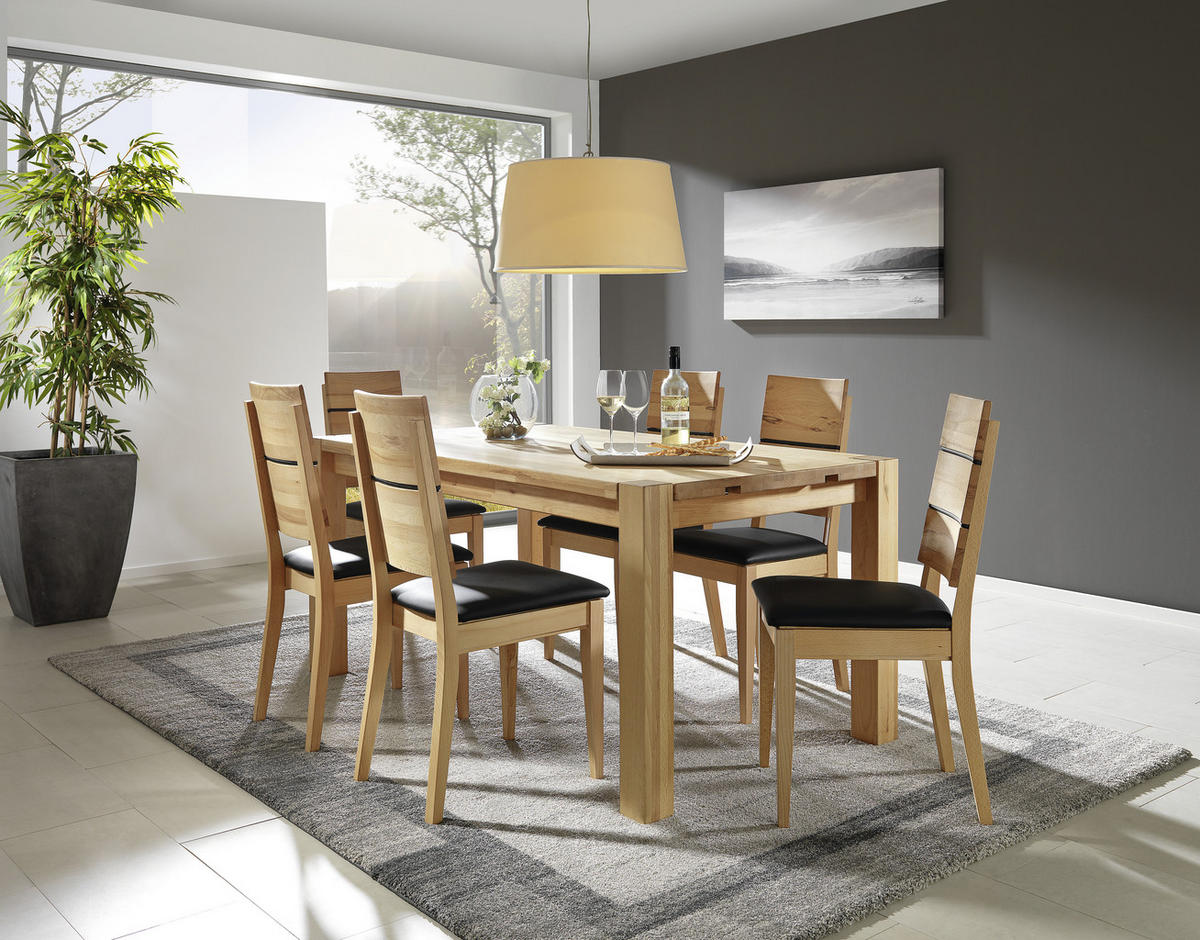 ESSTISCH Kernbuche massiv rechteckig Buchefarben  - Buchefarben, KONVENTIONELL, Holz (160-240/90/76cm) - Linea Natura