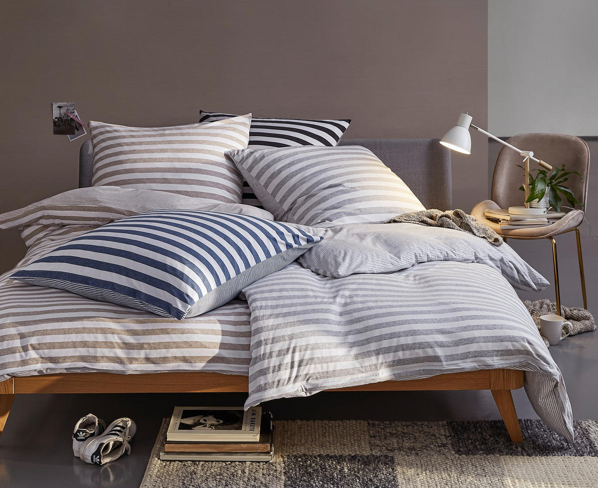WENDEBETTWÄSCHE Jersey 135/200 cm  - Silberfarben, KONVENTIONELL, Textil (135/200cm) - Bio:Vio