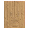DREHTÜRENSCHRANK in Eichefarben - Eichefarben/Silberfarben, Design, Holzwerkstoff/Kunststoff (151/197/60cm) - Novel