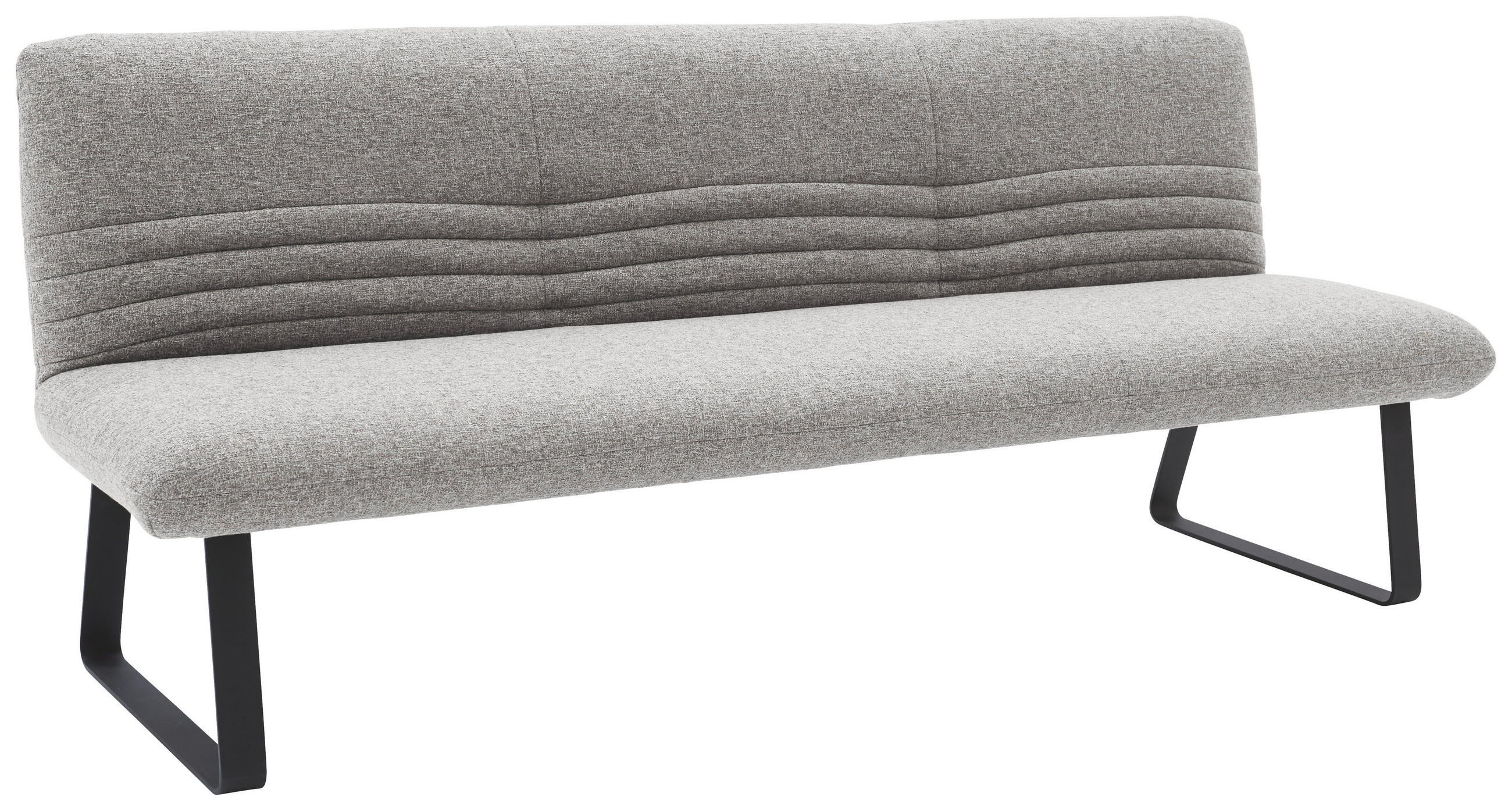 SITZBANK 221/90/70 cm Flachgewebe Hellgrau  - Hellgrau/Schwarz, Design, Textil/Metall (221/90/70cm) - Dieter Knoll