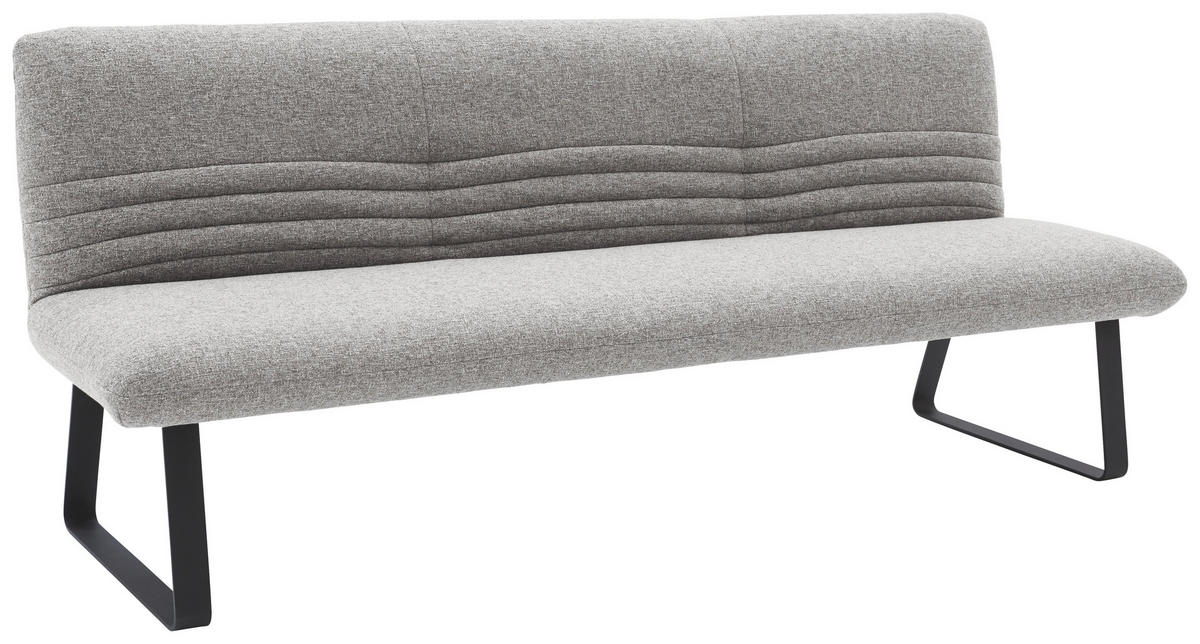 SITZBANK 221/90/70 cm  in Hellgrau  - Hellgrau/Schwarz, Design, Textil/Metall (221/90/70cm) - Dieter Knoll