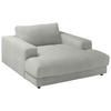 XXL-SESSEL in Feincord Hellgrau  - Hellgrau/Schwarz, Design, Kunststoff/Textil (150/86/170cm) - Lomoco