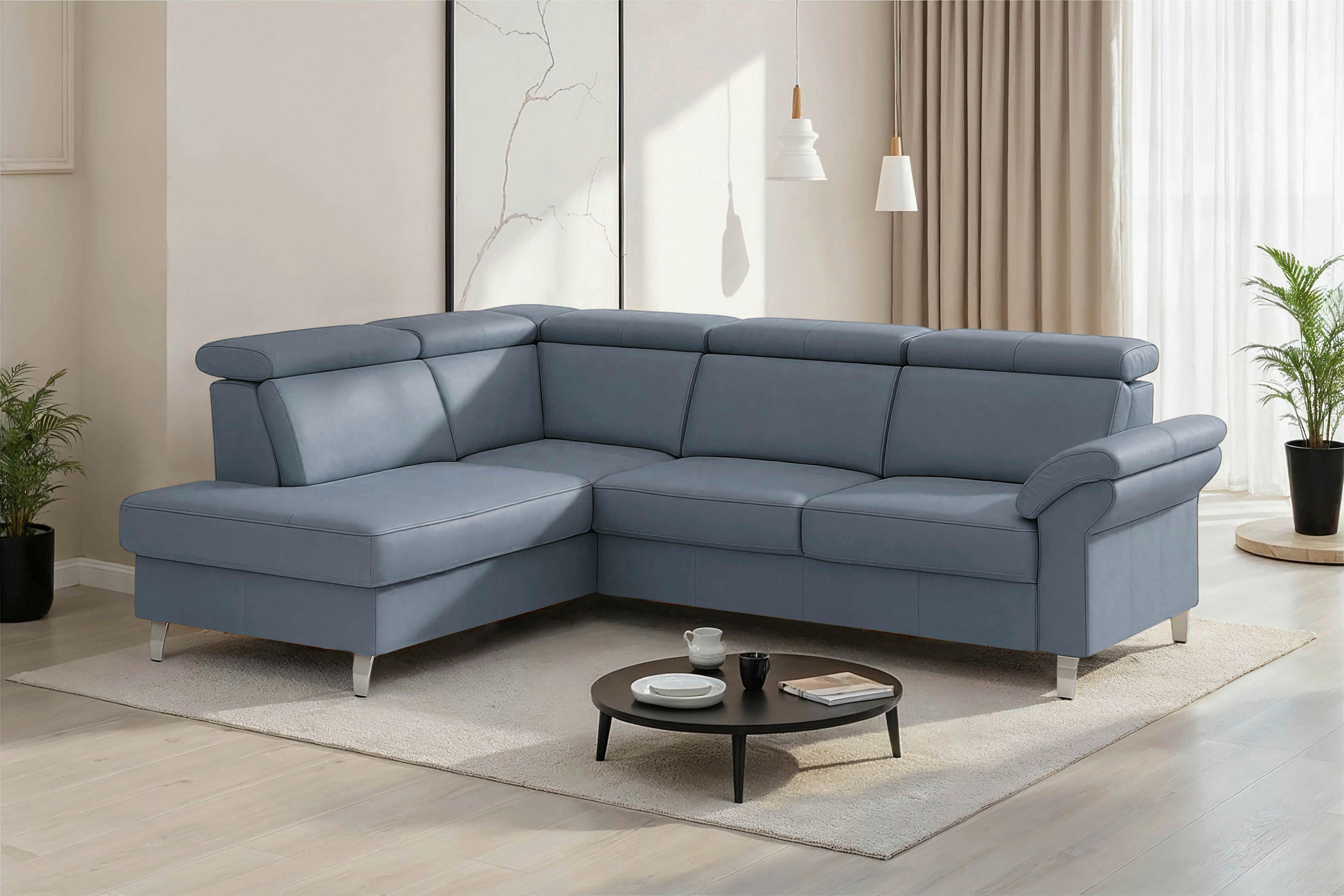 Sit & More Ecksofa Arngast E Graublau 245x194 cm