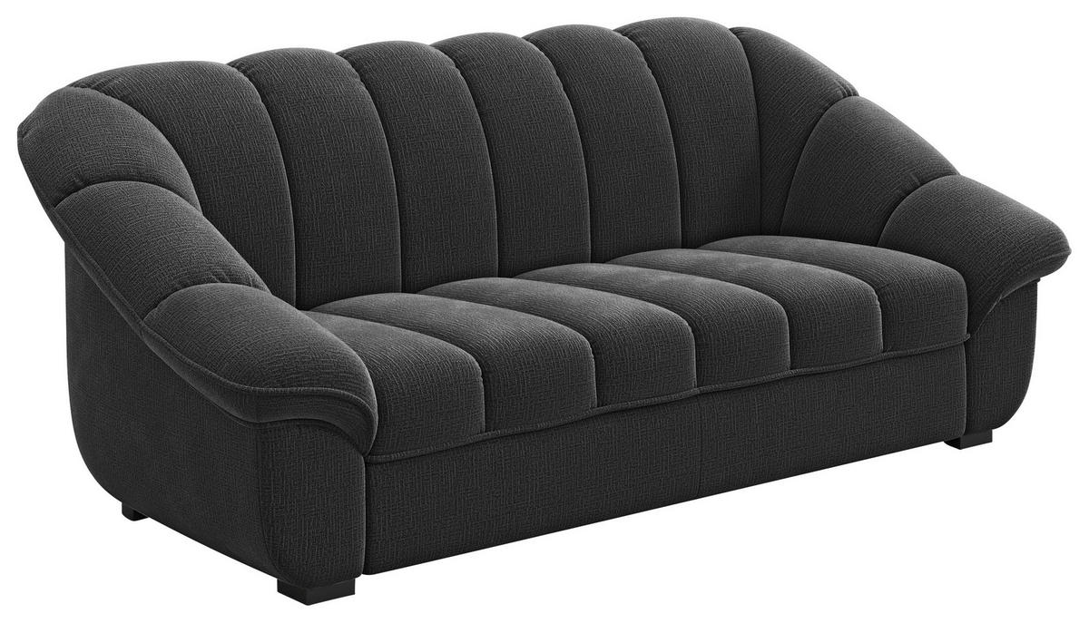 3-SITZER-SOFA Chenille Schwarz  - Schwarz, KONVENTIONELL, Kunststoff/Textil (215/88/104cm) - Welnova