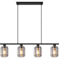HÄNGELEUCHTE Kammi 98/13,1/120 cm  - Klar/Schwarz, Design, Glas/Kunststoff (98/13,1/120cm) - Globo