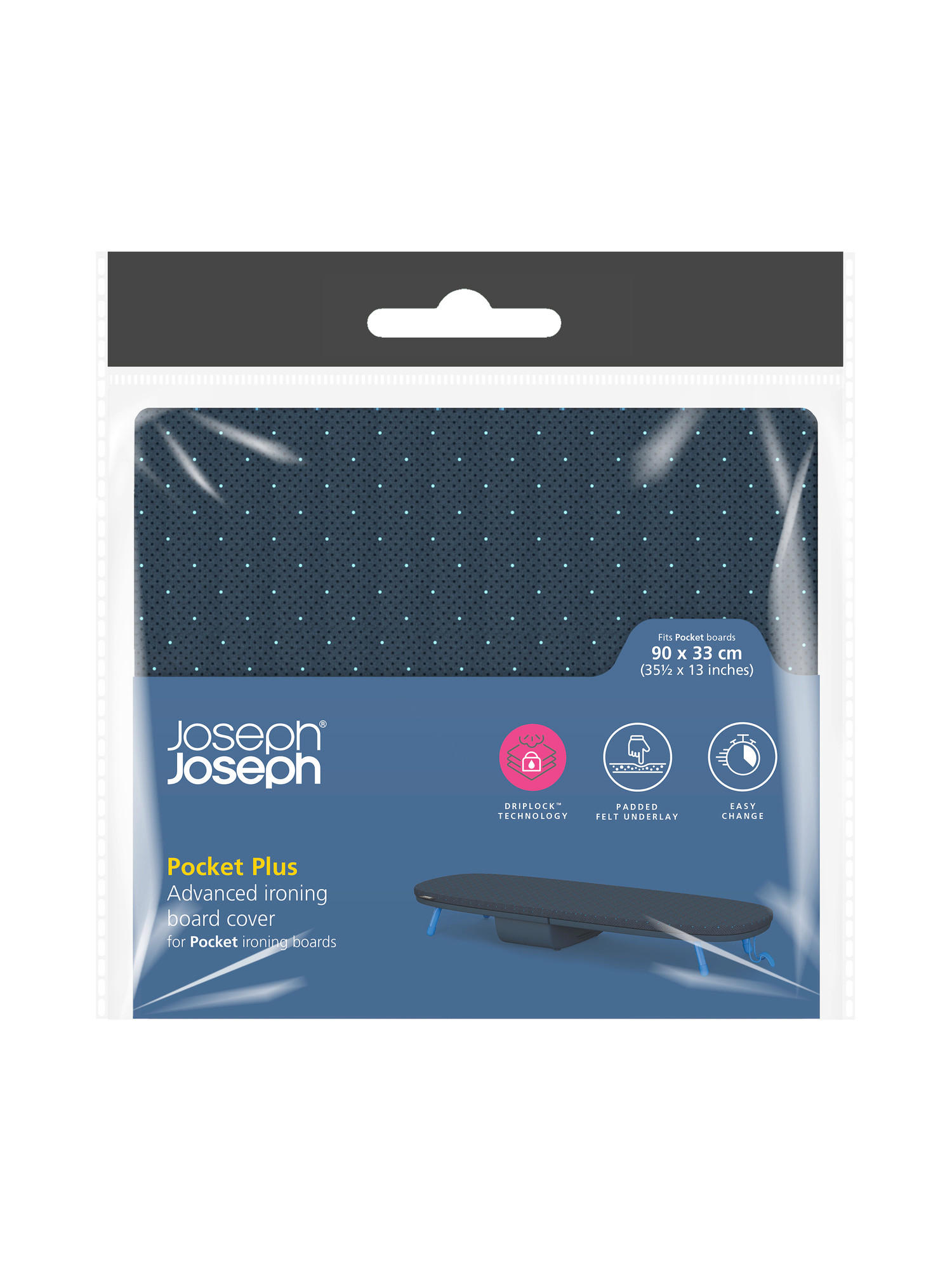 PREVLEKA ZA LIKALNO DESKO - temno modra, Basics, tekstil (33/90cm) - Joseph Joseph