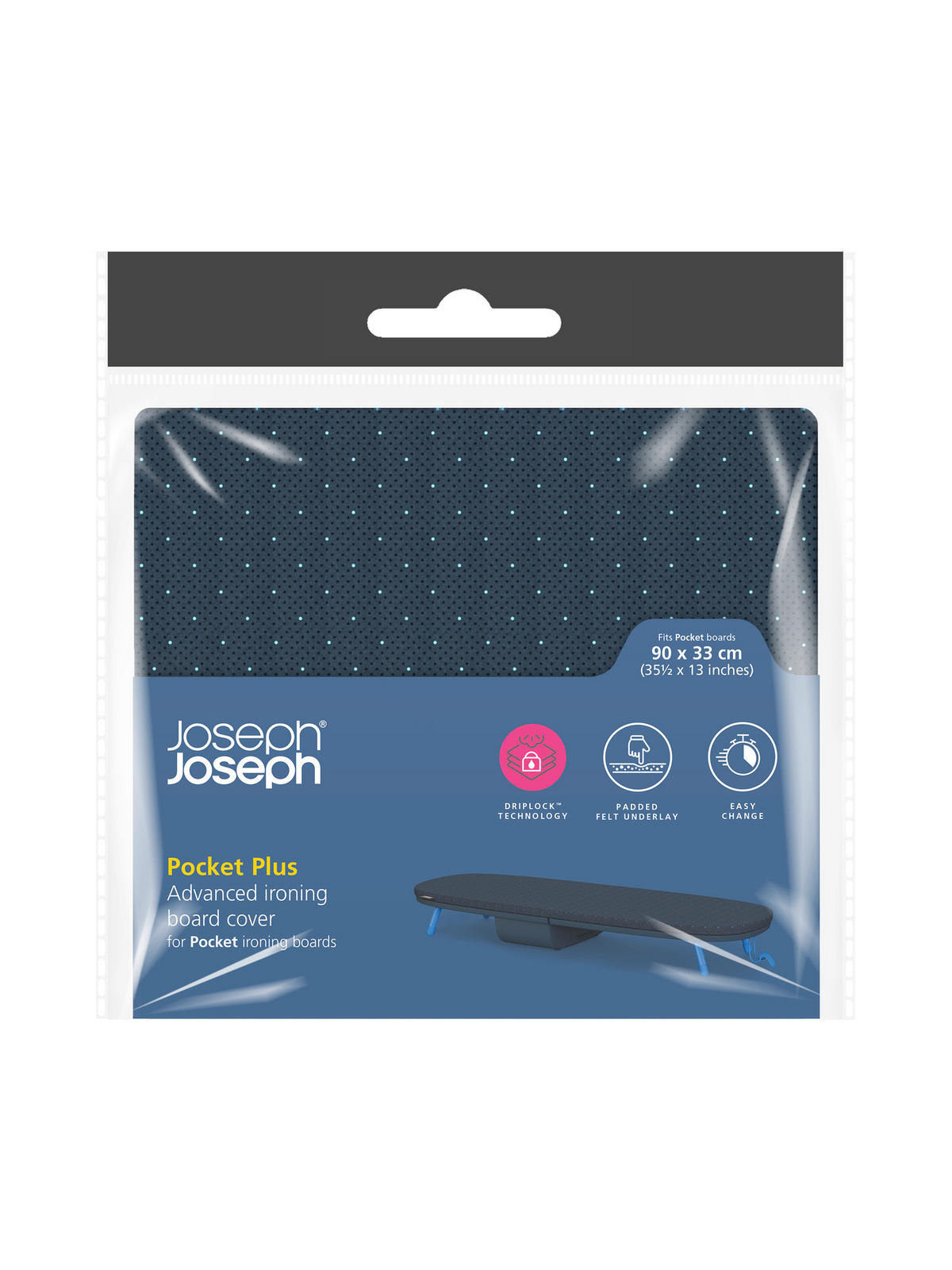 PREVLEKA ZA LIKALNO DESKO - temno modra, Basics, tekstil (33/90cm) - Joseph Joseph