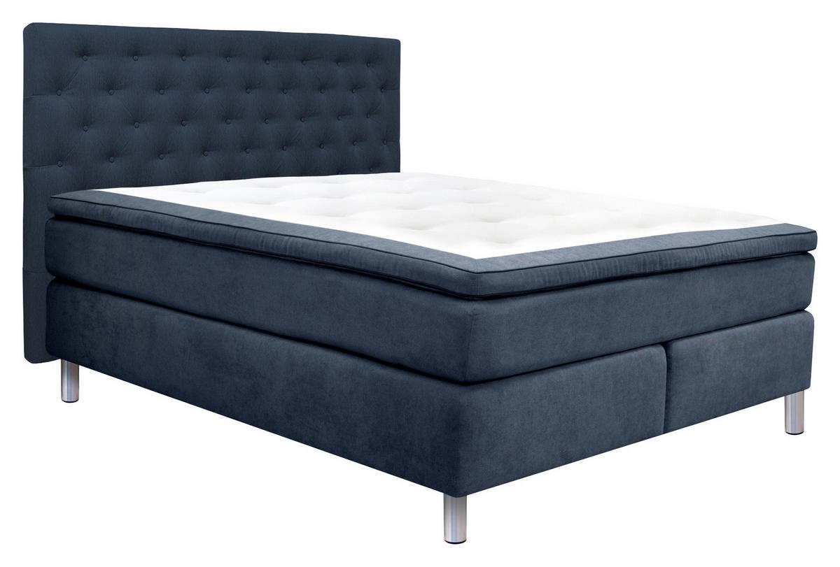 KONTINENTALSÄNG 180/200 cm  i grå  - aluminiumfärg/grå, Design, metall/trämaterial (180/200cm) - Elegando