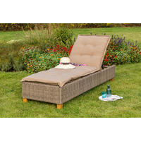 GARTENLIEGE 80/34/86/200 cm  - Akaziefarben/Cappuccino, KONVENTIONELL, Holz/Kunststoff (80/34/86/200cm) - Gardenson