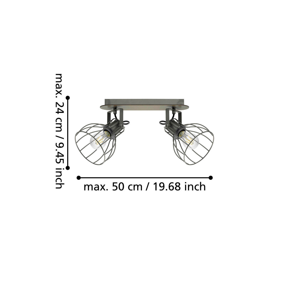 STRAHLER Sambatello  - Silberfarben/Braun, Design, Holz/Metall (9/33,5cm) - Eglo