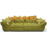 BIGSOFA in Flachgewebe Grün  - Schwarz/Orange, MODERN, Holz/Textil (300/90(68)/119cm) - Carryhome