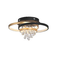 PLAFONIERĂ CU LED - negru/alămiu, Design, plastic/metal (45/33/22cm)