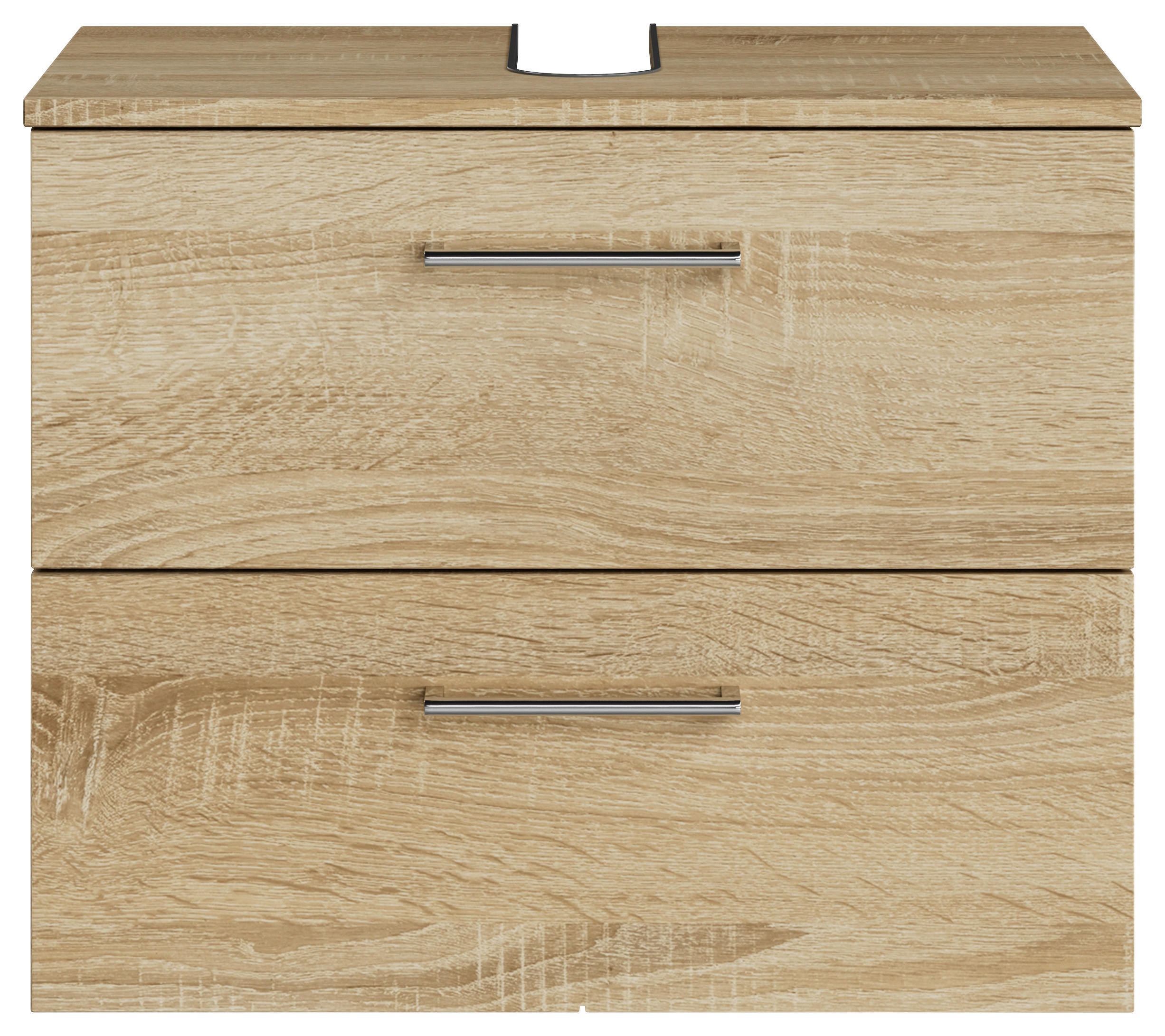 WASCHBECKENUNTERSCHRANK 60/49,8/38,3 cm  - Chromfarben/Eiche Bianco, KONVENTIONELL, Holzwerkstoff/Metall (60/49,8/38,3cm) - Sadena