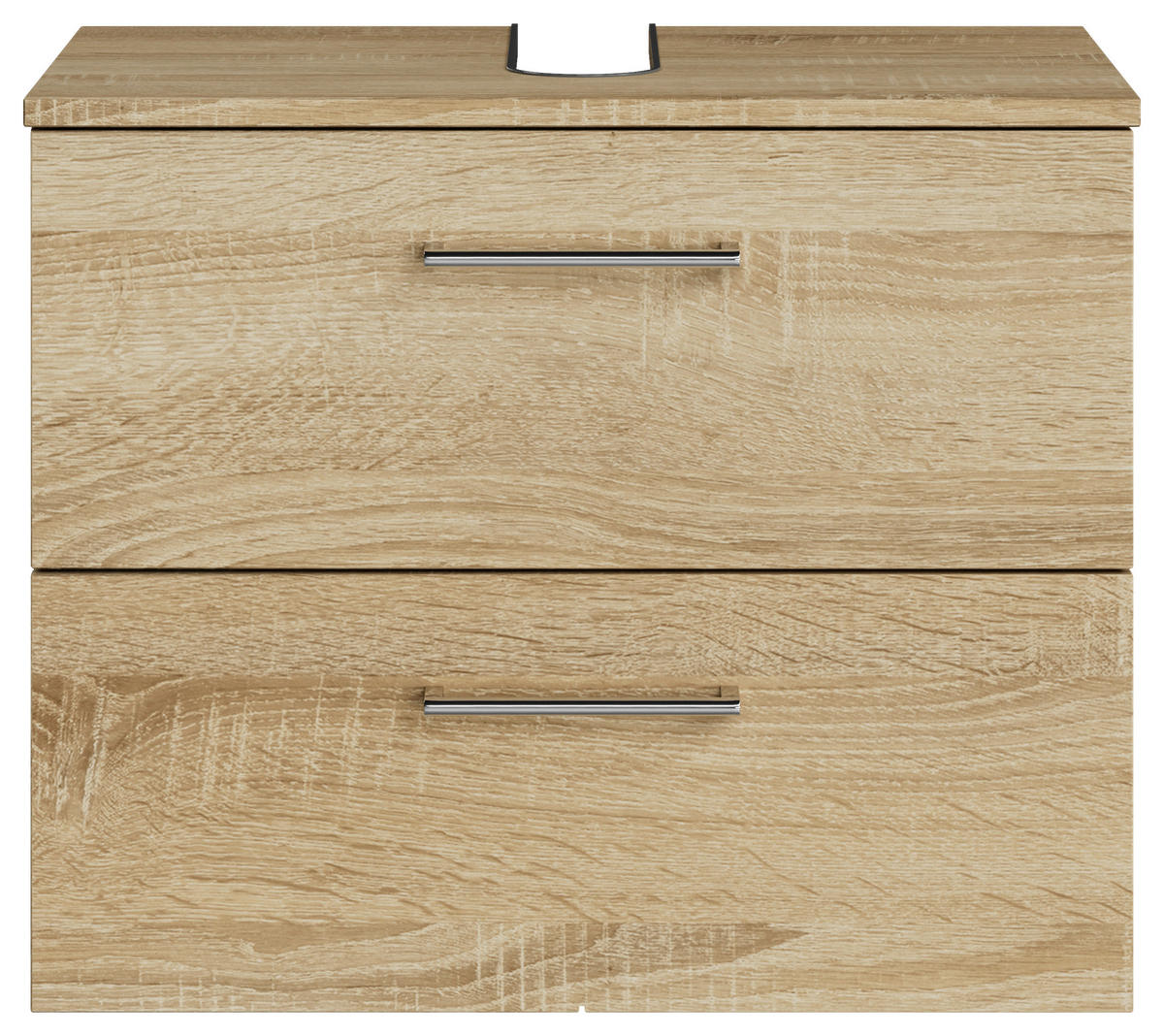 WASCHBECKENUNTERSCHRANK 60/49,8/38,3 cm  - Chromfarben/Eiche Bianco, KONVENTIONELL, Holzwerkstoff/Metall (60/49,8/38,3cm) - Sadena