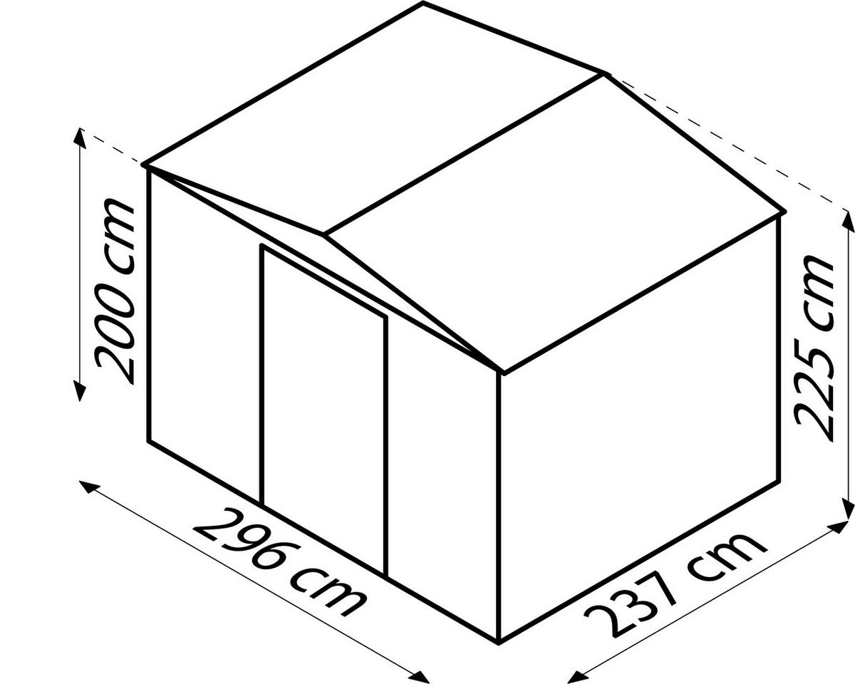 GERÄTEHAUS 308/225/247 cm  - Silberfarben, Basics, Metall (308/225/247cm)