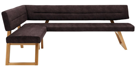 ECKBANK 155/195 cm in Dunkelbraun - Eichefarben/Dunkelbraun, KONVENTIONELL, Holz/Textil (155/195cm) - Dieter Knoll
