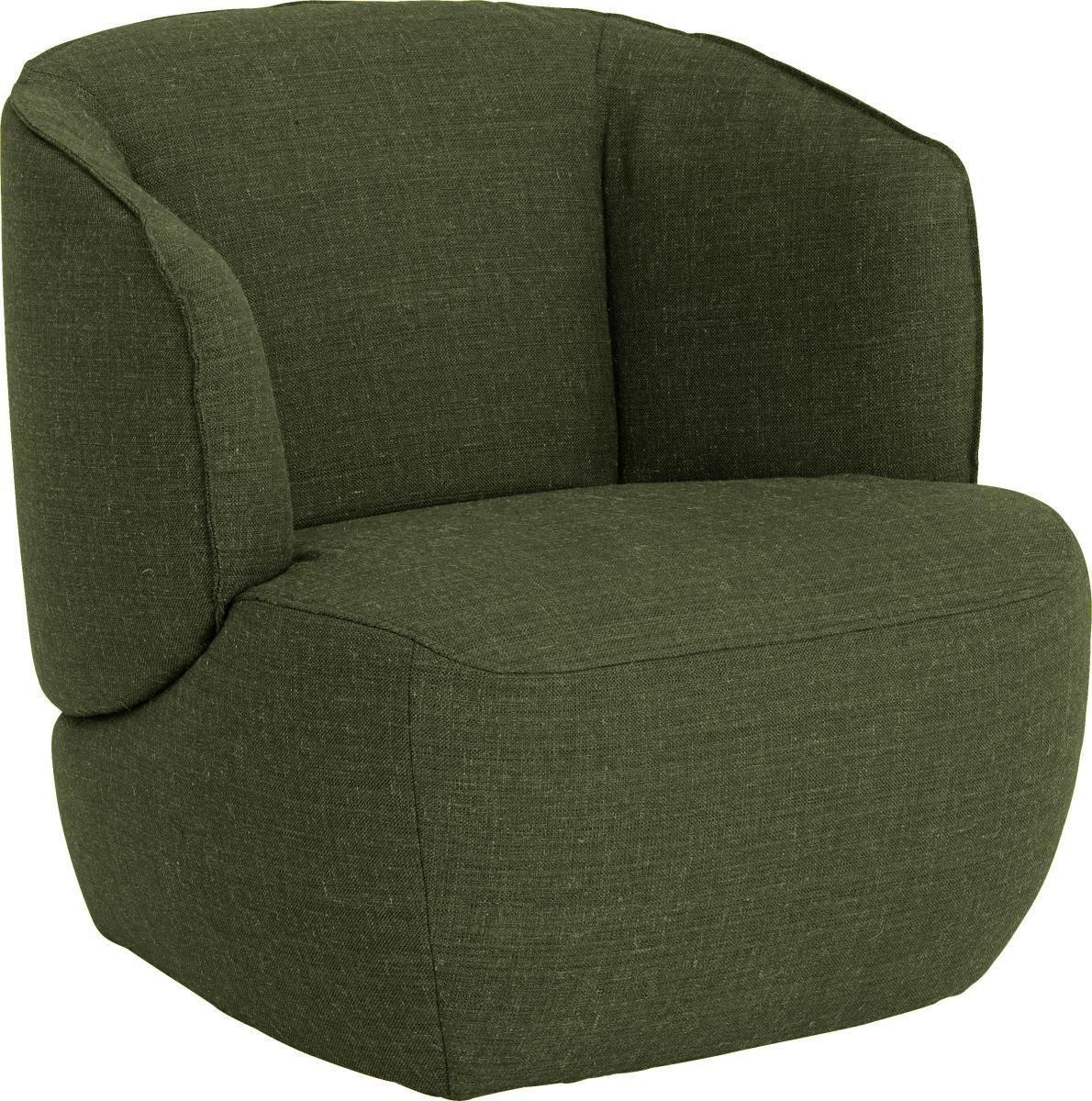 SESSEL Flachgewebe Dunkelgrün    - Dunkelgrün/Schwarz, Design, Kunststoff/Textil (82/53/82cm) - Rolf Benz