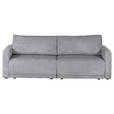 2,5-SITZER  in Cord Hellgrau  - Hellgrau/Schwarz, Design, Kunststoff/Textil (240/70/125cm) - Xora