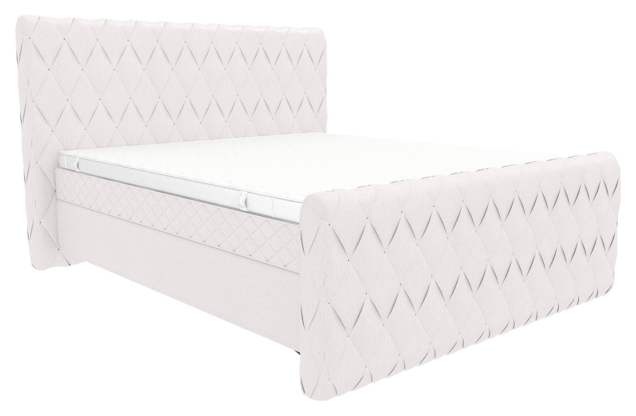 BOXSPRINGBETT 160/200 cm  in Greige  - Greige/Schwarz, Konventionell, Textil/Metall (160/200cm) - Carryhome