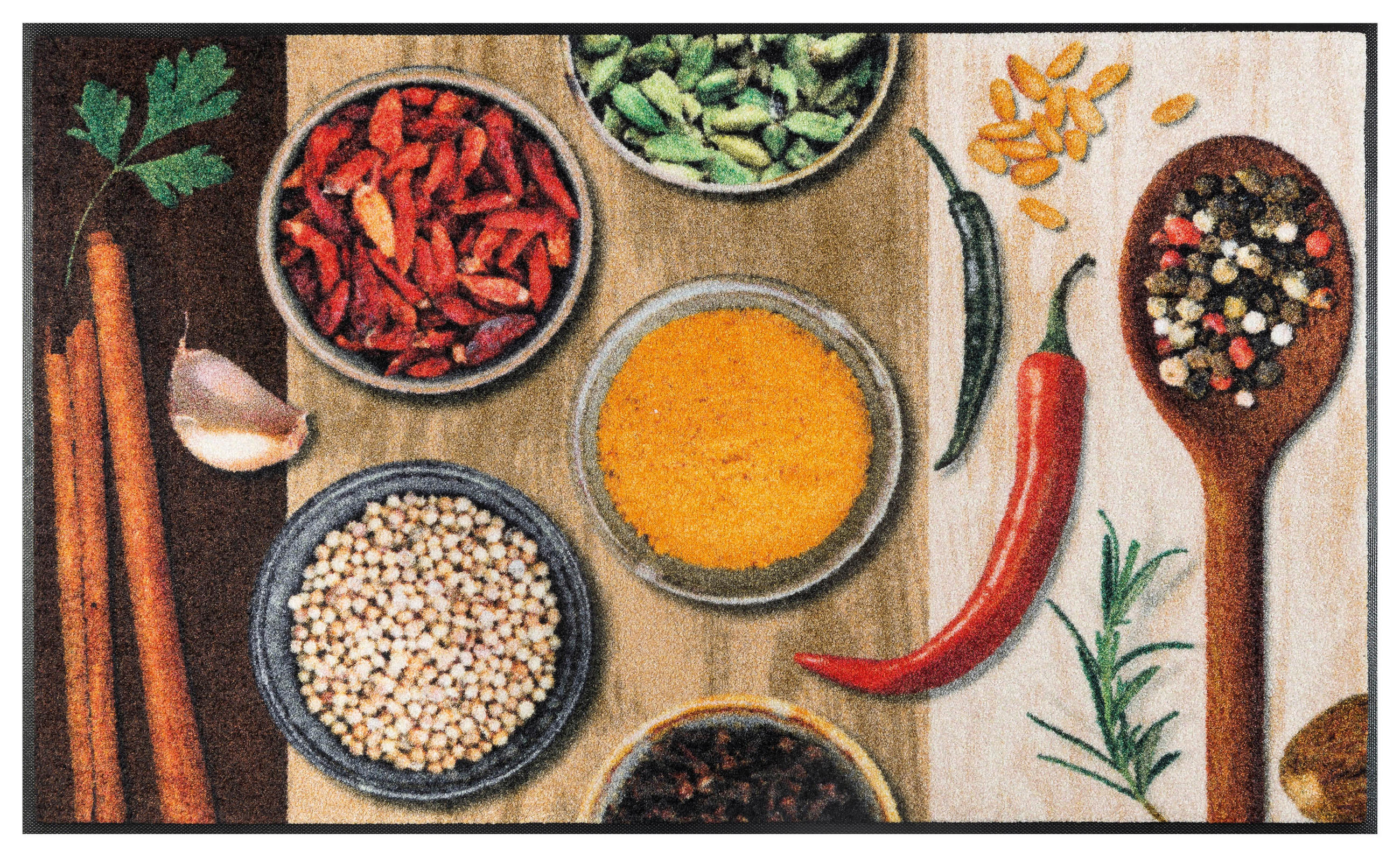 wash+dry FUßMATTE Hot Spice Mehrfarbig 60x180 cm