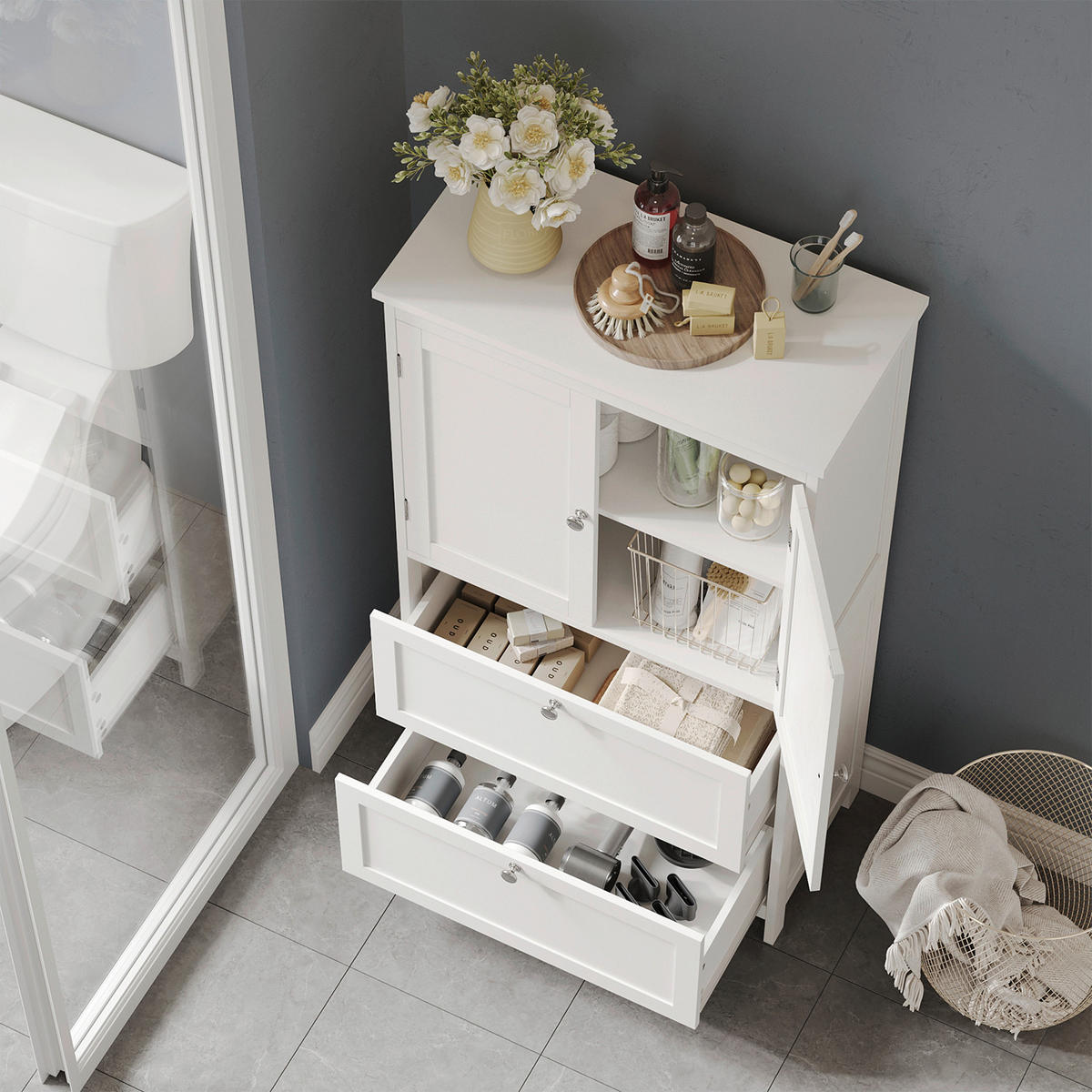 MIDISCHRANK 60/110/30 cm  - Weiß, Trend, Holzwerkstoff (60/110/30cm) - MID.YOU