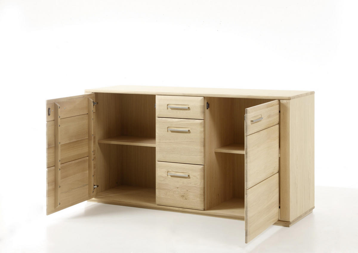 SIDEBOARD 161/85/47 cm  - silver/ekfärgad, Design, metall/trämaterial (161/85/47cm) - Livetastic