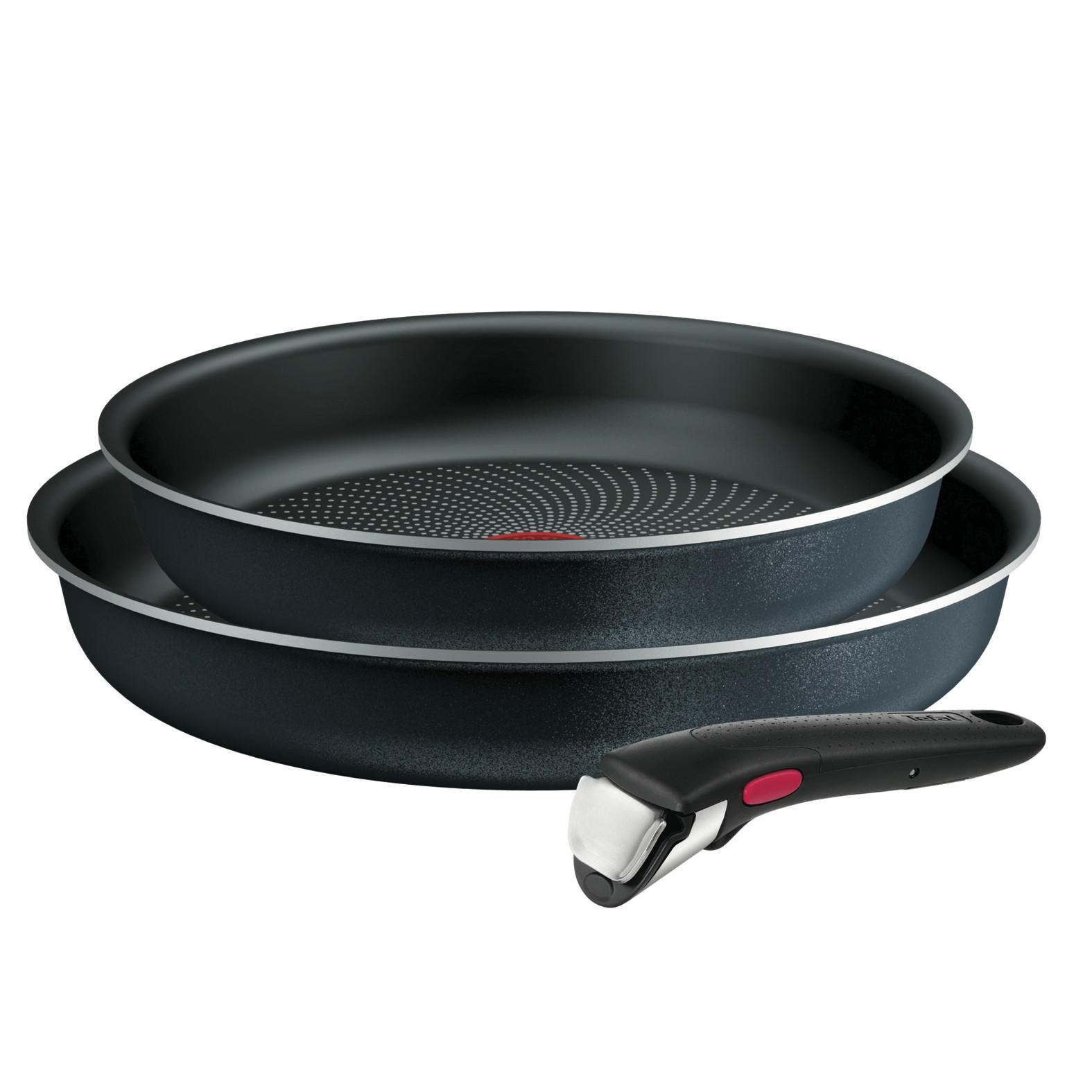PFANNENSET Ingenio Aluminium 2-teilig  - Schwarz, Basics, Metall (24 / 28cm) - Tefal