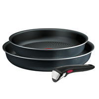 PFANNENSET Ingenio Aluminium 2-teilig  - Schwarz, Basics, Metall (24 / 28cm) - Tefal