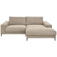 ECKSOFA Sandfarben Feincord Rücken echt  - Sandfarben/Schwarz, Design, Textil/Metall (253/177cm) - Dieter Knoll