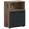 MIDISCHRANK 60/80/30 cm  - Eiche dunkel/Schwarz, Basics, Holzwerkstoff/Kunststoff (60/80/30cm) - MID.YOU
