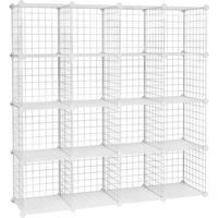 KOMBINACE REGÁLŮ, bílá, železo, 123/123/31 cm - bílá, Basics, kov/plast (123/123/31cm) - Boxxx