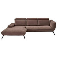 ECKSOFA in Cord Taupe  - Taupe/Schwarz, Design, Textil/Metall (202/301cm) - Moderano