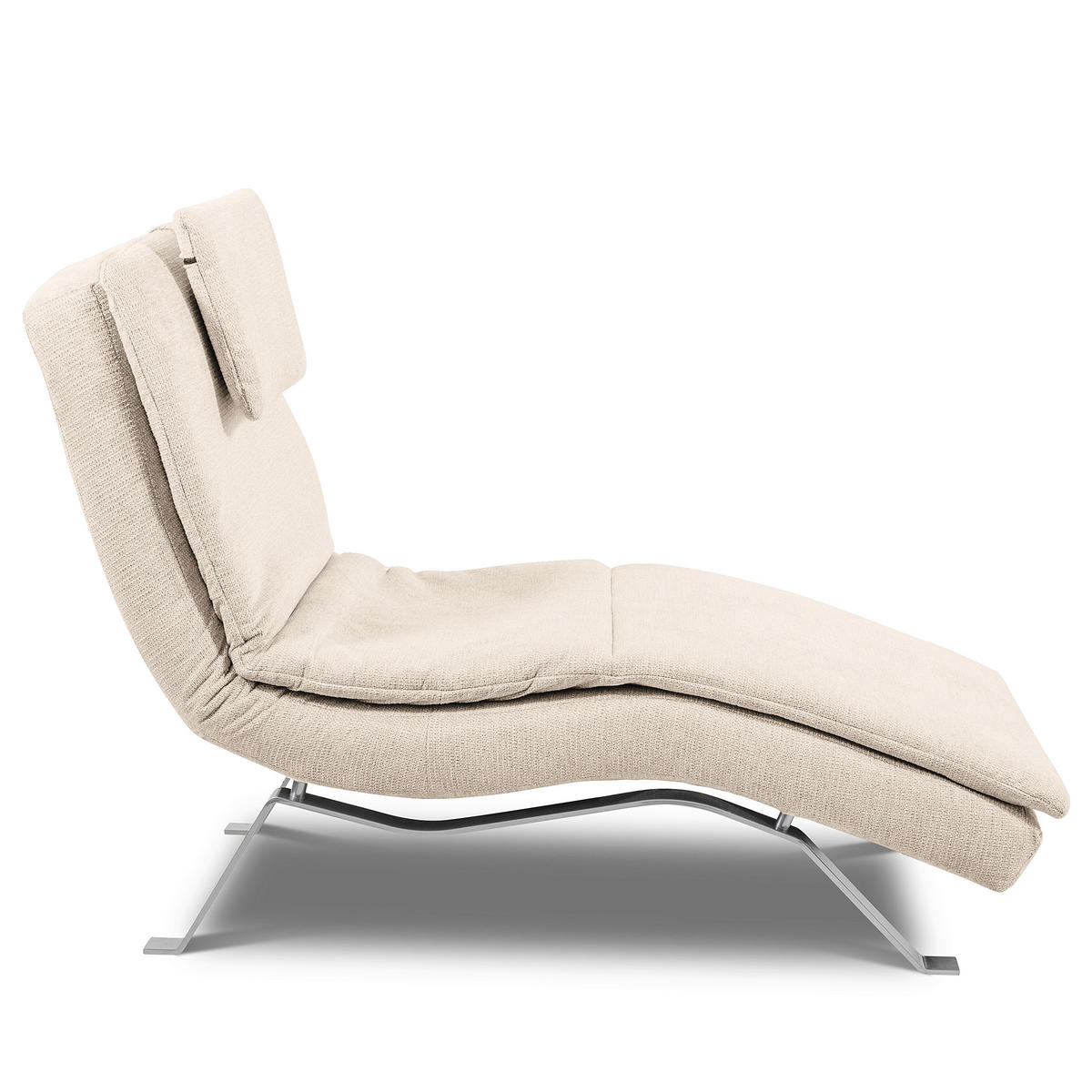 RELAXLIEGE in Chenille Beige  - Beige/Silberfarben, Design, Textil/Metall (65/95/171cm) - Celina Home