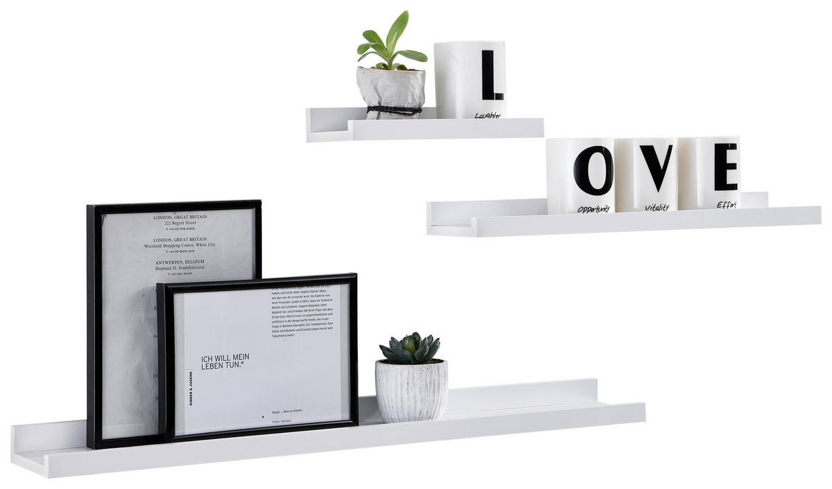 DEKOWANDREGAL Weiß  - Weiß, Basics, Holzwerkstoff - Monee