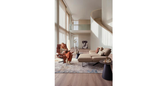 ECKSOFA  in Flachgewebe Beige  234/155 cm  - Beige/Schwarz, Design, Textil/Metall (234/155cm) - Dieter Knoll