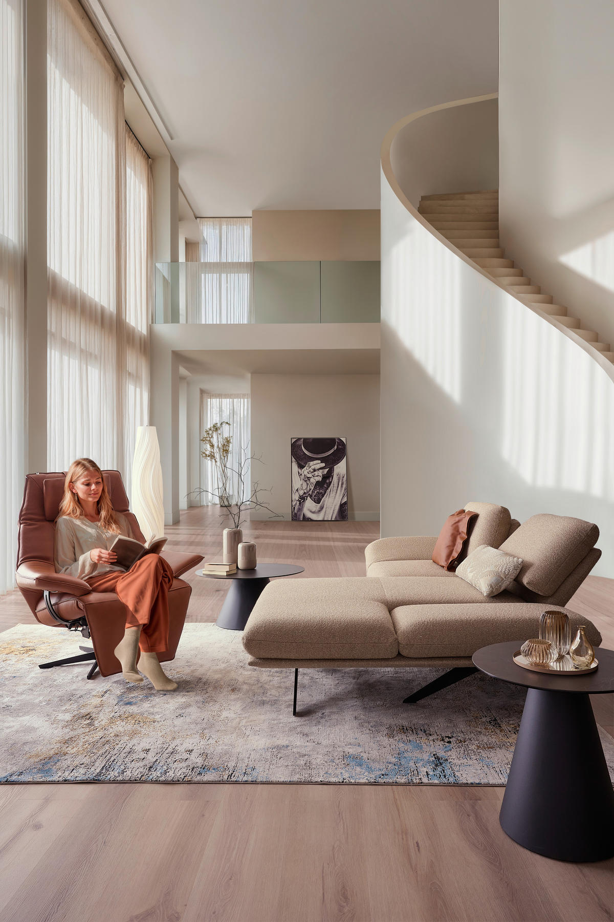 ECKSOFA in Flachgewebe Beige  - Beige/Schwarz, Design, Textil/Metall (234/155cm) - Dieter Knoll