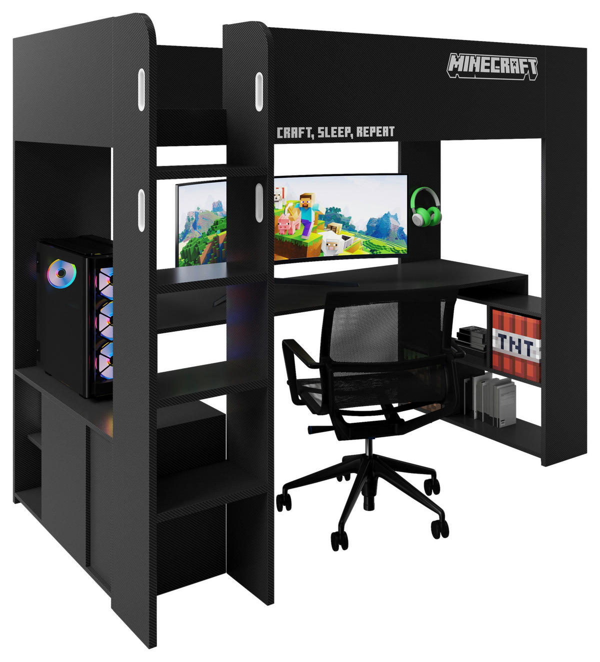 HOCHBETT 90/200 cm Schwarz  - Schwarz, MODERN, Holz/Holzwerkstoff (90/200cm) - Minecraft