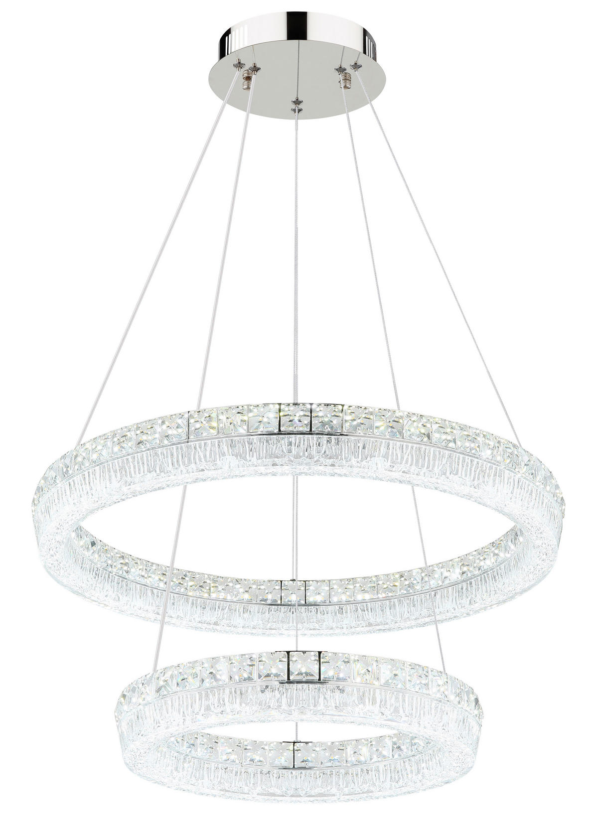 LED-HÄNGELEUCHTE 60/120 cm  - Klar/Chromfarben, Design, Glas/Kunststoff (60/120cm) - Globo