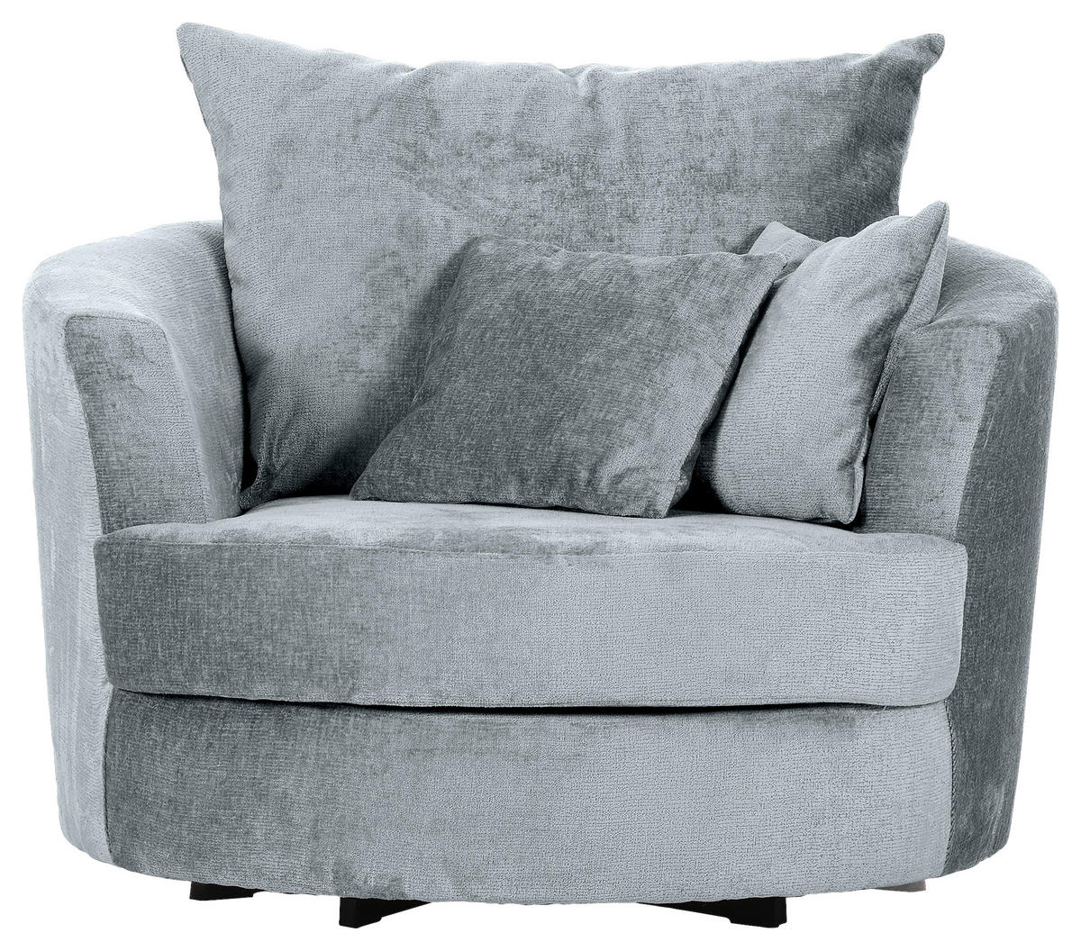 SESSEL in Chenille Hellblau  - Schwarz/Hellblau, Konventionell, Textil/Metall (115/72/115cm) - Carryhome