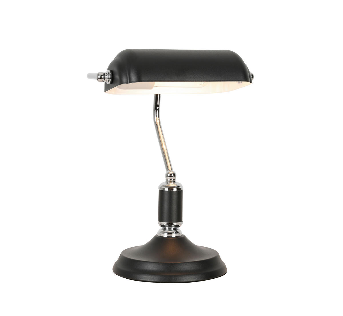 Veioză - culoare crom/negru, Konventionell, metal (26,5/18/37cm) - Novel