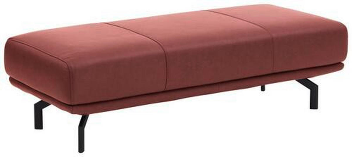 ECKSOFA in Echtleder Weinrot  - Chromfarben/Weinrot, Design, Leder/Metall (255/325cm) - Dieter Knoll