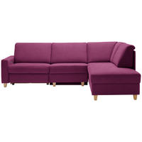 ECKSOFA in Flachgewebe Beere  261/203 cm  - Eichefarben/Beere, KONVENTIONELL, Holz/Textil (261/203cm) - Sedda