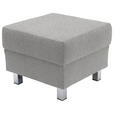 2-SITZER-SOFA in Flachgewebe Hellgrau  - Chromfarben/Hellgrau, Design, Textil/Metall (158/83/85cm) - Xora