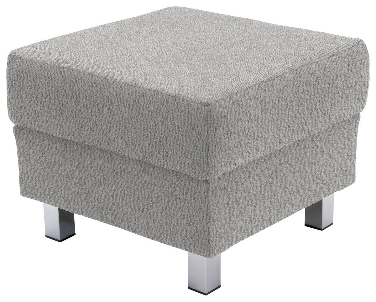 2-SITZER-SOFA in Flachgewebe Hellgrau  - Chromfarben/Hellgrau, Design, Textil/Metall (158/83/85cm) - Xora