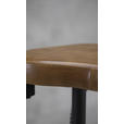 BARHOCKER Echtleder Braun, Schwarz Eisen  - Schwarz/Braun, LIFESTYLE, Leder/Metall (41/77/41cm) - Landscape