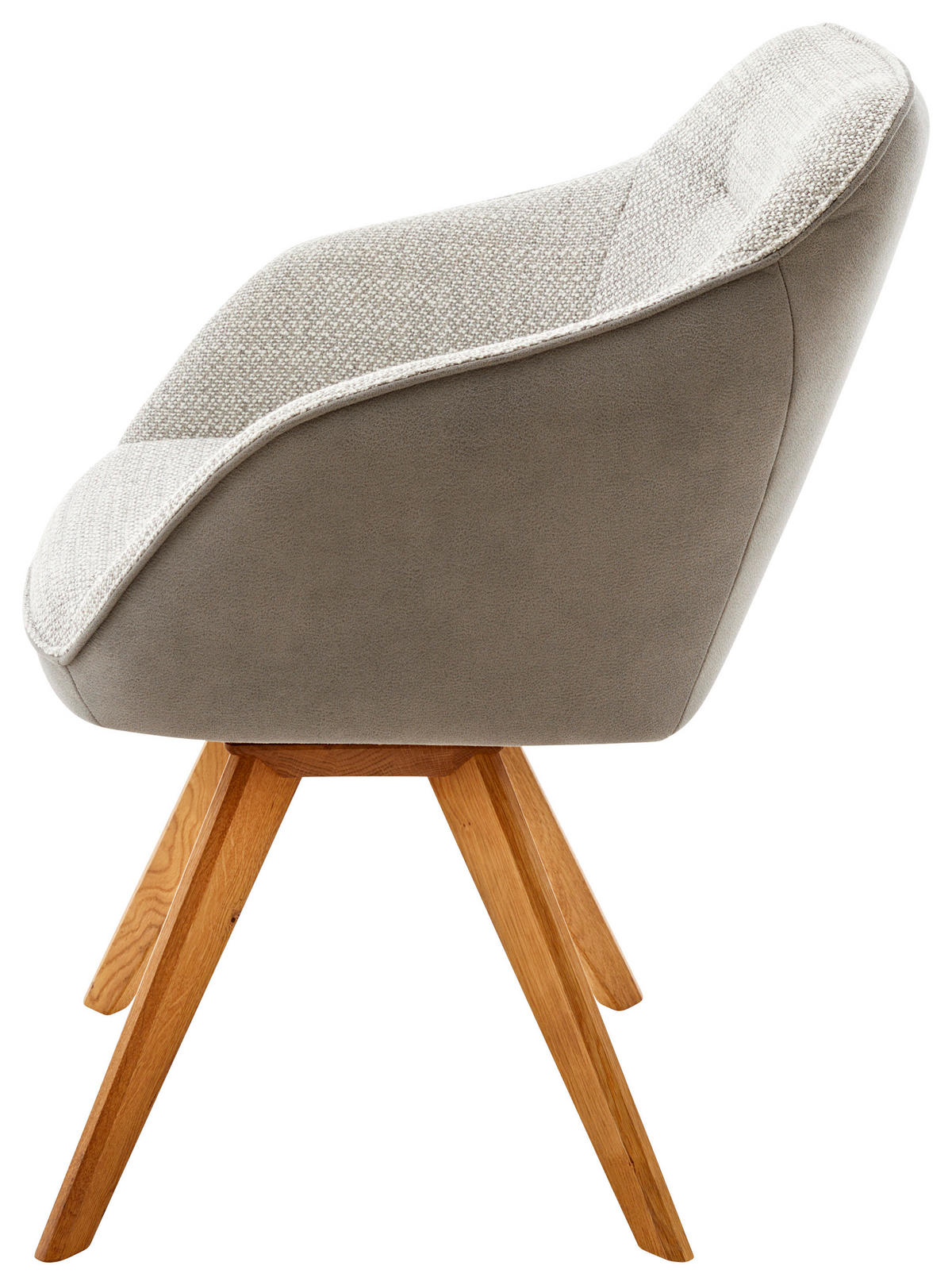 ARMLEHNSTUHL  in Mikrofaser, Bouclé  - Wildeiche/Grau, Design, Holz/Textil (60/84/67cm) - Koinor
