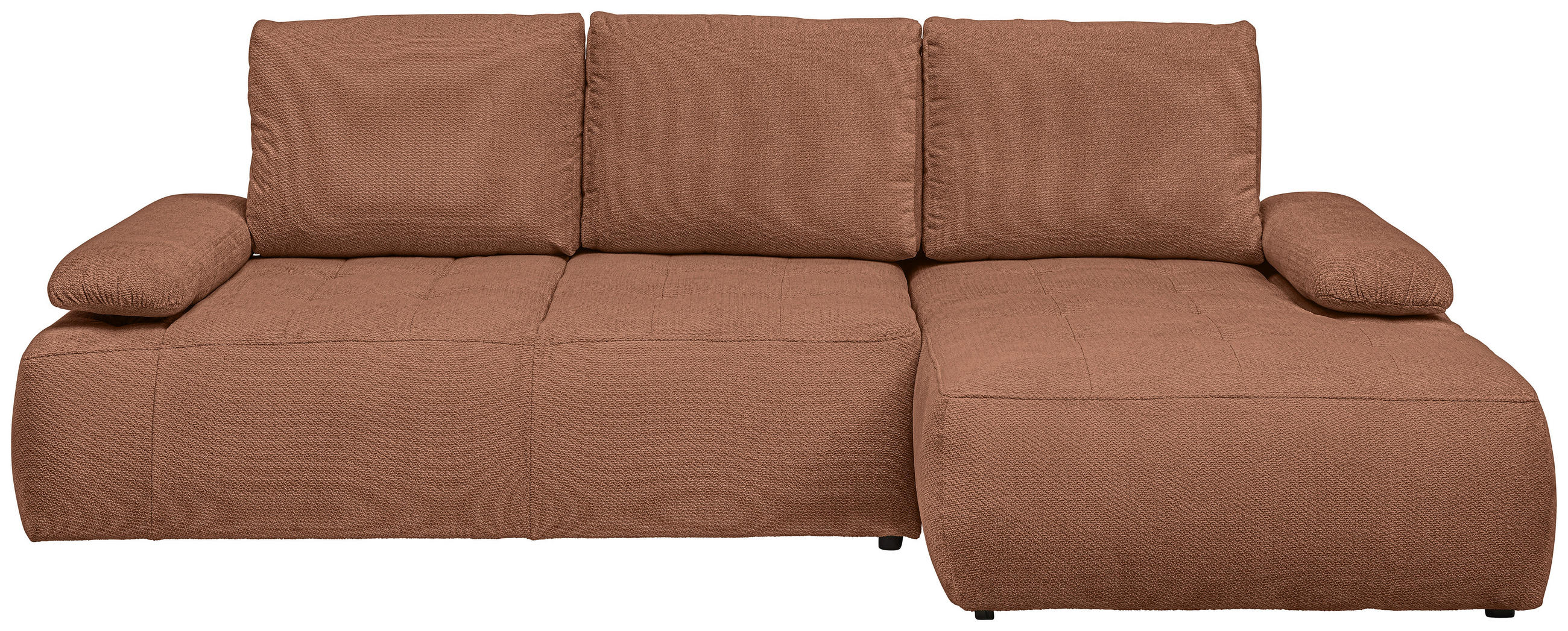 ECKSOFA Dunkelorange Webstoff  - Dunkelorange/Schwarz, KONVENTIONELL, Kunststoff/Textil (282/162cm) - Carryhome